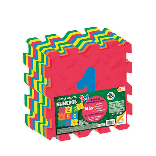 Juegos de Mesa Tapetes Mágicos Números Ronda Ronda Caja x 1 Elemento decorativo en caucho espuma, especial para decorar, jugar y proteger a los niños mientras estimulan la percepción de figura y fondo.Suave y seguro (Tapete armado de 83,5 cm x 83,5 cm)