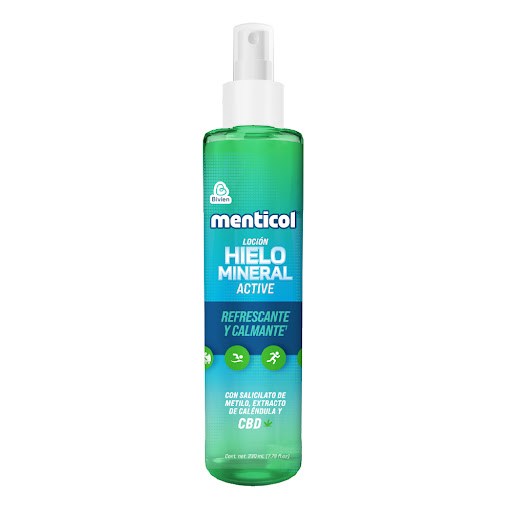 Menticol Hielo Mineral Salicilato de Metilo/Extracto de Caléndula Loción Tópica Refrescante Frasco x 230 ml