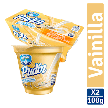 Pudín Alpina Vainilla 84% Contenido Leche Alpina x 2 und  