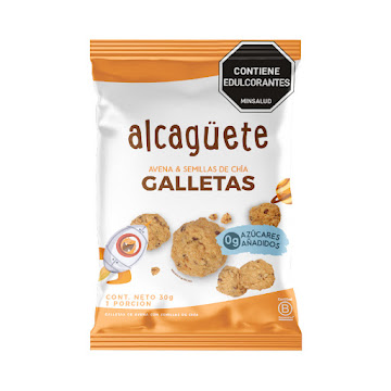 Galletas Alcaguete Avena   y Chía x 30 gr  