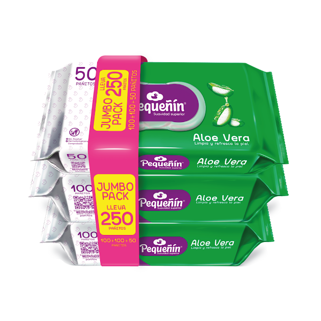 Toallitas Húmedas Pequeñín Aloe Jumbo Pack x 250 und  