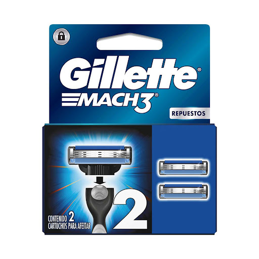 Repuestos para cuchilla de Afeitar GILLETTE Mach 3 con 3 Hojas Caja x 2 und