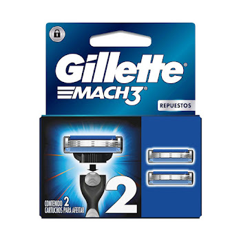 Repuestos para cuchilla de Afeitar GILLETTE Mach 3 con 3 Hojas Caja x 2 und  