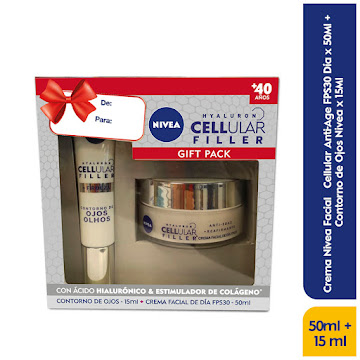 Crema Nivea Facial Cellular Anti-Age FPS30 Día x 50 ml + Contorno De Ojos x 15 ml  