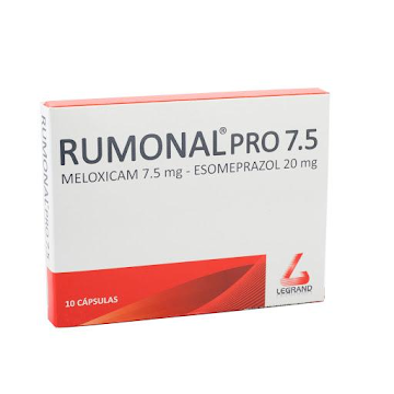 Rumonal Pro 7.5 Meloxicam + Esomeprazol 7,5mg/20mg Legrand Caja x 10 Cápsulas  