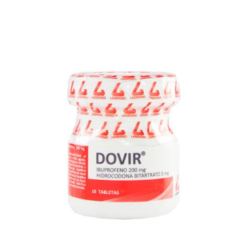 Dovir Ibuprofeno + Hidrocodona 200mg/5mg Legrand Frasco x 10 Tabletas  