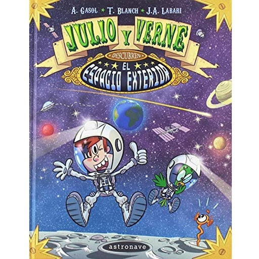Julio Y Verne Descubren Espacio (t.d) Editorial Norma Libro x 1.0 Ficha técnica de JULIO Y VERNE DESCUBREN EL ESPACIO EXTERIOR  En esta nueva aventura, viajarán hasta la Luna y descubrirán la vida de los astronautas en las naves, los planetas, las estaciones espacia