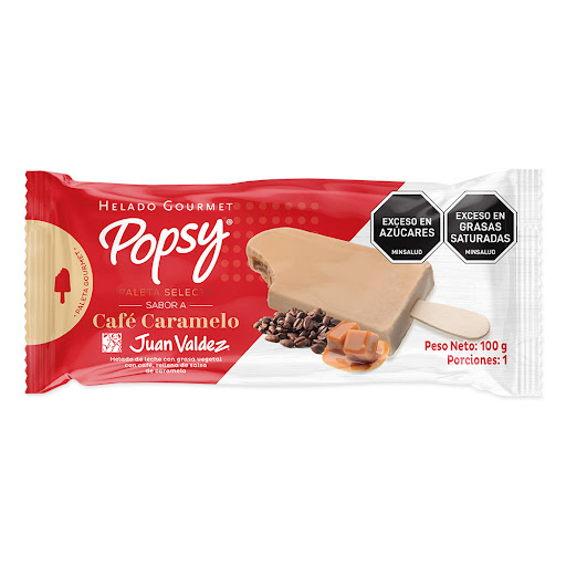 Paleta Popsy Selecta Café Caramelo Juan Valdez Individual x 100 gr