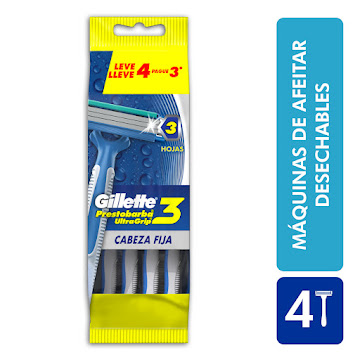 //$Off Maquina De Afeitar Desechable Gillette Ultragrip 3 x 4 und  
