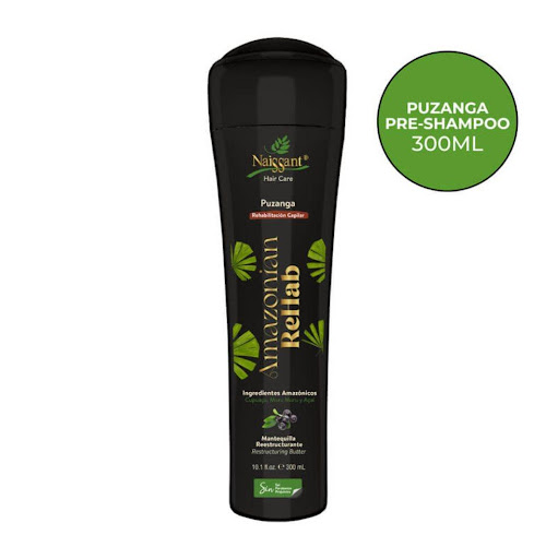 PUZANGA - PRE SHAMPOO AMAZONIAN REHAB 300 ML NAISSANT ENVASE 300ML x 1 La Puzanga, primer componente de la línea de rehabilitación capilar amazonian rehab, es un pre-shampoo ideal para melenas tinturas o procesadas químicamente. esta mantequilla reestructurante se aplica