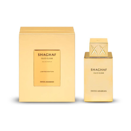 Perfume Swiss Arabian Shaghaf Oud Elixir EDP 75ml Swiss Arabian Botella x 1 Una creación olfativa exquisita que eleva los sentidos a nuevas alturas Basada en éxito mundial Shaghaf Oud, esta variante amplifica el encanto con una fusión intensificada de aromas. El viaje comienz