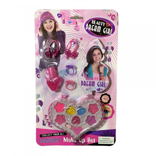 Maquillaje Corazon Mediano Dream Girl Blister Plasticos Asociados  x 1 Este set de maquillaje es perfecto para que los niños exploren su imaginación y experimenten con diferentes looks de manera divertida y segura. Su certificación INVIMA garantiza una experiencia confia