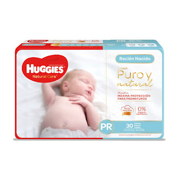 Pañales Huggies Natural Care Etapa 0/Prematuro x 30 und  