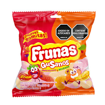 Gomas Frunas Gusanos Fresamandarina x 100 gr  
