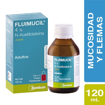 Fluimucil N-Acetilcisteína 4% Zambon Jarabe Frasco x 120 ml  