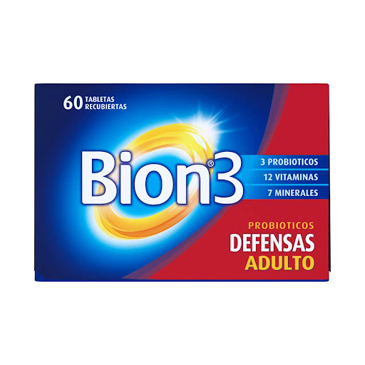 Bion3 12 Cultivo de Probióticos + Vitamina A 29.5mg/800mcg P&G Caja x 60 Tabletas