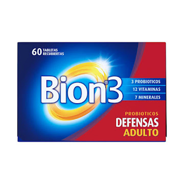Bion3 12 Cultivo de Probióticos + Vitamina A 29.5mg/800mcg P&G Caja x 60 Tabletas  