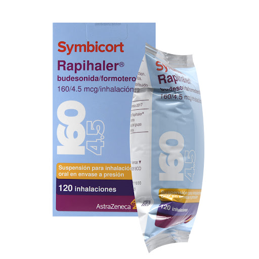 Symbicort Rapihaler Budesonida + Formoterol 160/4.5mcg AstraZeneca Paquete x 120 Inhalaciones