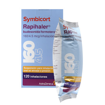Symbicort Rapihaler Budesonida + Formoterol 160/4.5mcg AstraZeneca Paquete x 120 Inhalaciones  