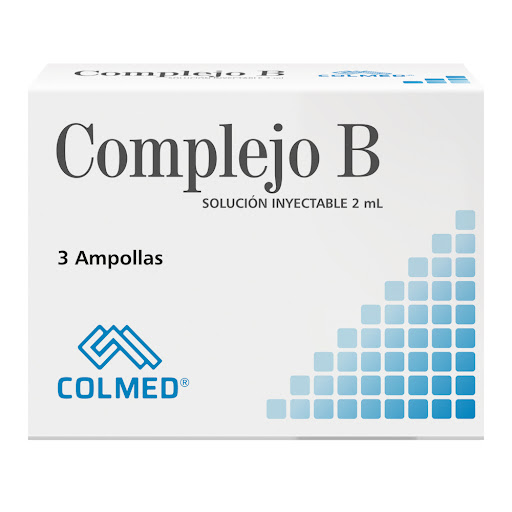 Complejo B Tiamina Clorhidrato + Piridoxina + Vitamina B12 100mg/100mg/1mg Colmed Caja x 3 Ampollas