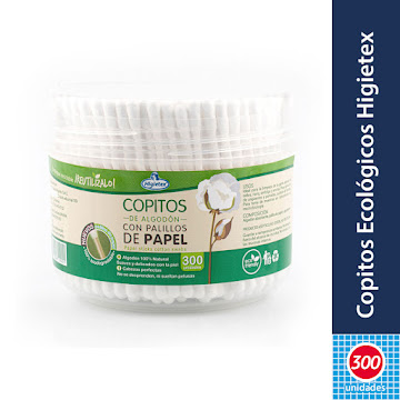 Copitos para Bebés y Adultos Higietex Hisopo Con Palillos De Papel x 300 und  