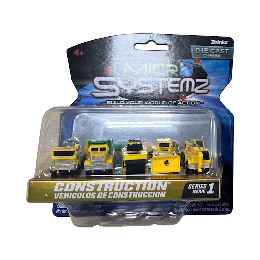 Pack x 5 Carros Construction Micro Systemz Micro Systemz Caja x 5 ĦConstruye tu propio mundo de acción con el Pack X5 Carros Construction Micro Systemz! Este set incluye cinco vehículos en miniatura con detalles realistas y chasis de metal fundido. Perfecto para los