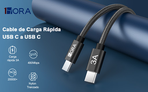 Cable 1 Hora Carga Rápida Usb C a Usb C x 1 und 