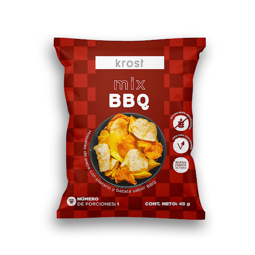 Pasabocas Krost Papa,   Batata y Plátano BBQ Paquete x 45 gr
