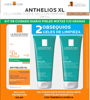 Gel Protector Solar La Roche Anthelios Xl Con Color x 50 ml + Gel Purificante Microexfoliante 50 ml x 2 und undefined