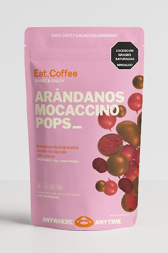 Arándanos Mocaccino Pops 75g Eat Coffee Caja con snacks individuales x 1 Snack saludable full de antioxidantes naturales. Arándanos deshidratados recubiertos de café y cacao. Perfectos para cualquier momento del día en presentación para compartir