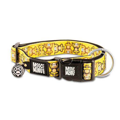 COLLAR MAX & MOLLY C MONKEY MANIAC LARGE MAX & MOLLY  x 1 Descripción del Producto: El collar Max & Molly Monkey Maniac en tamaño Large es un accesorio divertido y único para perros. Su diseño presenta un patrón juguetón de monos, con colores vivos que aport