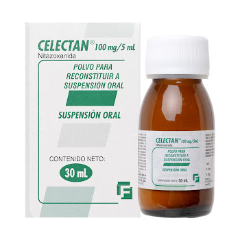 Celectan Nitazoxanida 100mg/5ml Farmacol Suspensión Frasco x 30 ml  