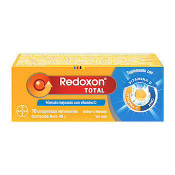 Redoxon Total Vitamina C + D + Zinc Bayer Caja x 10 Comprimidos  