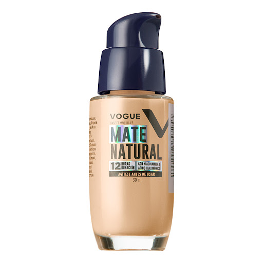 Base Líquida Vogue Mate Natural Tono Capuccino En Vidrio x 30 ml