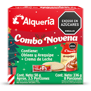 Obleas Alqueria Navidad   Arequipe y Crema De Leche x 336 gr 