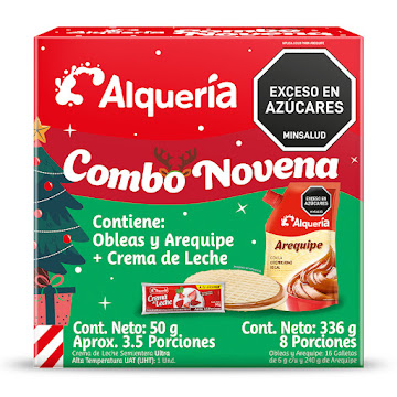 Obleas Alqueria Navidad   Arequipe y Crema De Leche x 336 gr 