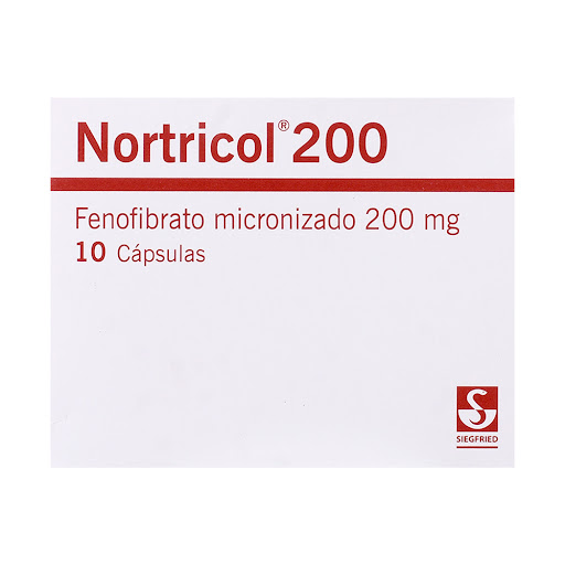 Nortricol Fenofibrato Micronizado 200 mg Siegfried Caja x 10 Cápsulas