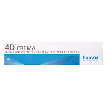 4D Crema Hidroquinona + Mometasona + Ácido Retinoico 4%/0,1%/0,05% Percos Tubo x 30 gr  