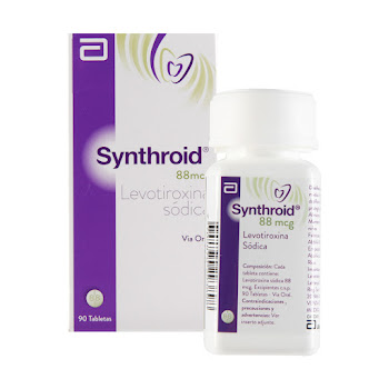 Synthroid Levotiroxina Sódica 88 mcg Abbott Caja x 90 Tabletas  
