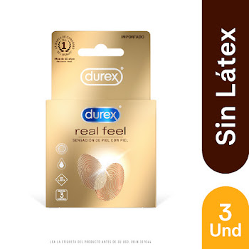 Condones Durex Real Feel Caja x 3 und  