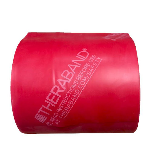 Theraband Para Ejercicio Red Rollo Theraband UN x 4500 Banda de resistencia de nivel Rojo (resistencia media-baja), diseñada para rehabilitación, mejora funcional y entrenamiento deportivo progresivo. Su formato en rollo permite cortar la longitud ideal
