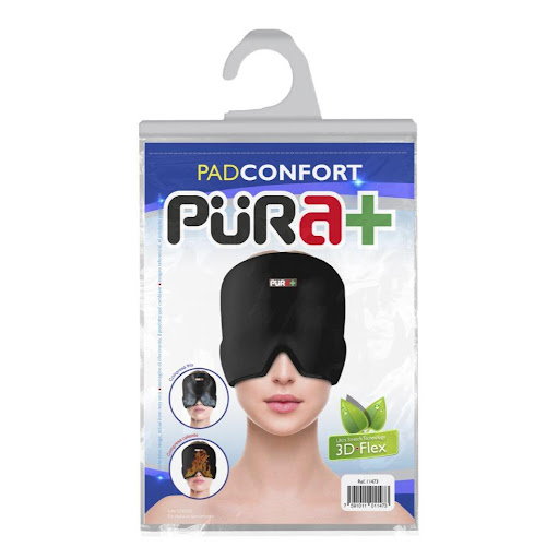 Pad Gel Frío Calor Migraña PURA+ Unidad x 1 Pad de gel reutilizable diseñado para brindar sensación fría o caliente en la zona de la cabeza, frente y ojos. Su textura flexible se adapta cómodamente al rostro, proporcionando confort durante mome