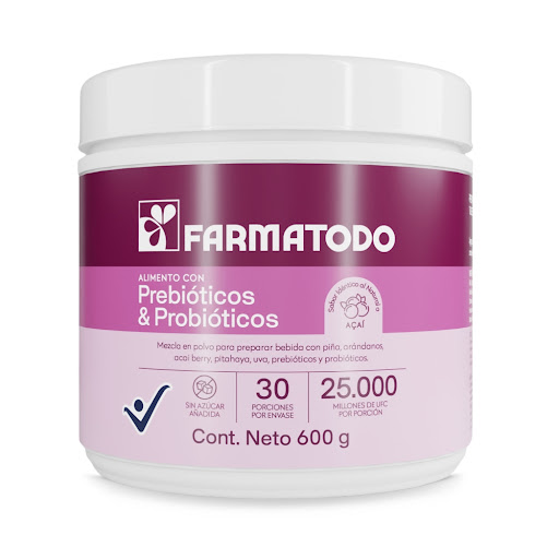 Probióticos y Prebióticos Farmatodo Sabor Acai Frasco x 600 gr