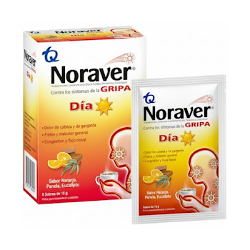 Noraver Gripa Día Naranja Panela Ibuprofeno + Fenilefrina + Cetirizina 200/10/3,33mg Caja x 6 Sobres  
