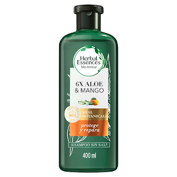 Shampoo Herbal Essences Bio Renew 6X Aloe & Mango Protege & Repara Frasco x 400 ml  