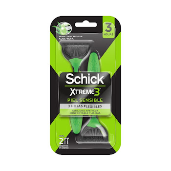 Máquina De Afeitar Xtreme 3 Piel Sensible Blister x 2 und  