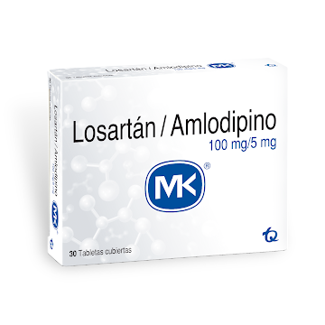 //Losartan 100MG+Amlodipino Mk 5MG Cajax30Tabletas  