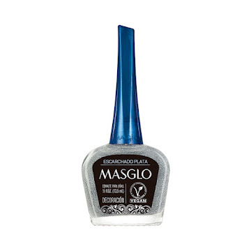 Esmalte Masglo Belleza Profesional Decoración Escarchado Plata x 13.5 ml  