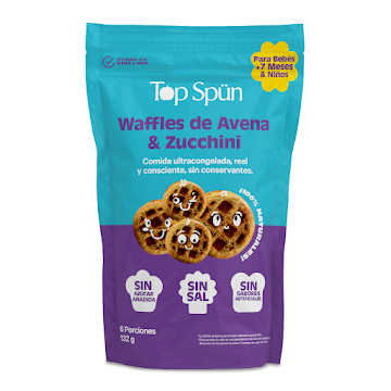 Waffles Top Spun Avena y   Zucchini Niños y Bebés x 6 und  