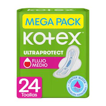 Toallas Higiénicas Kotex Normales Tela Con Alas Paquete x 24 und  